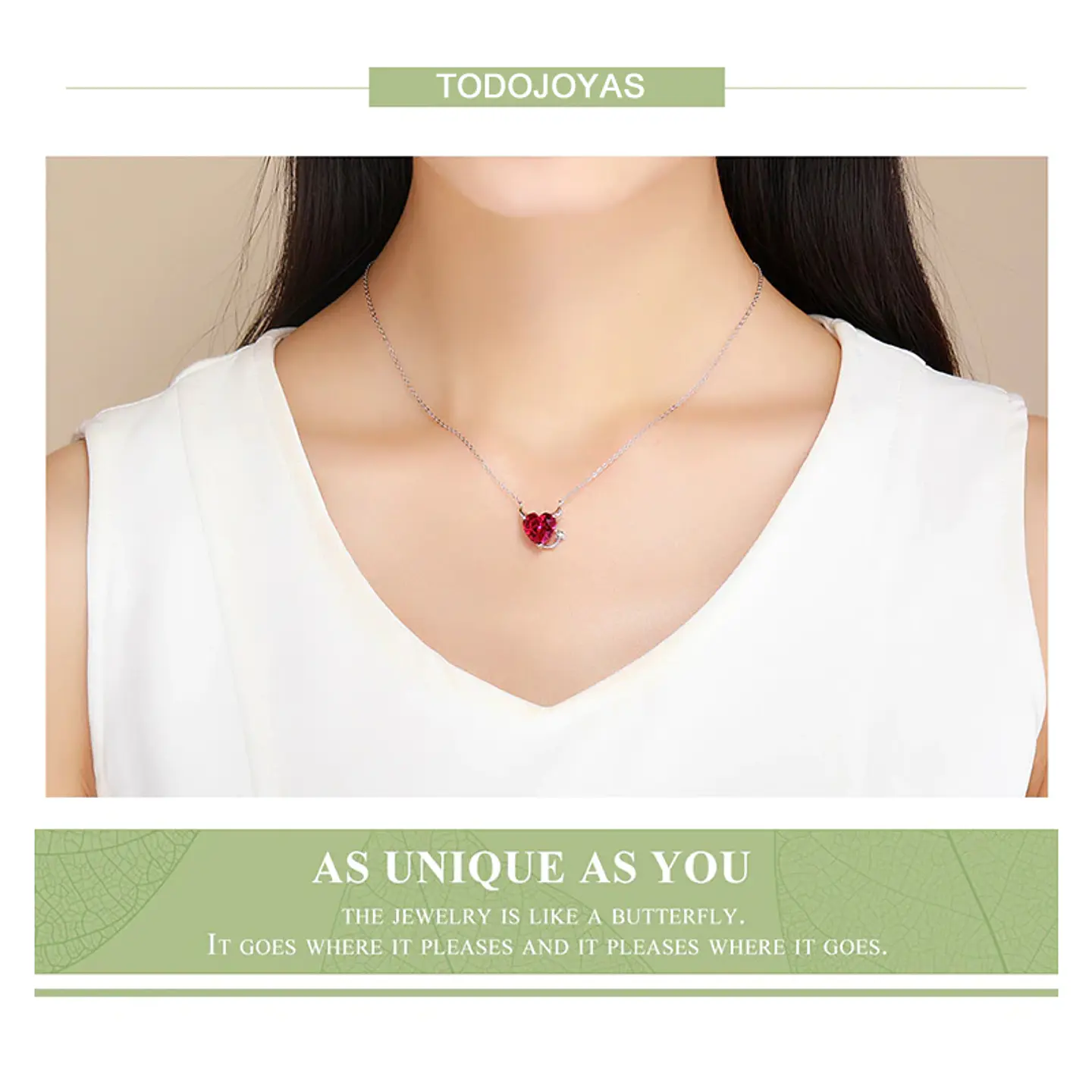 Collar Plata 925 Corazon Diablo Rojo 4