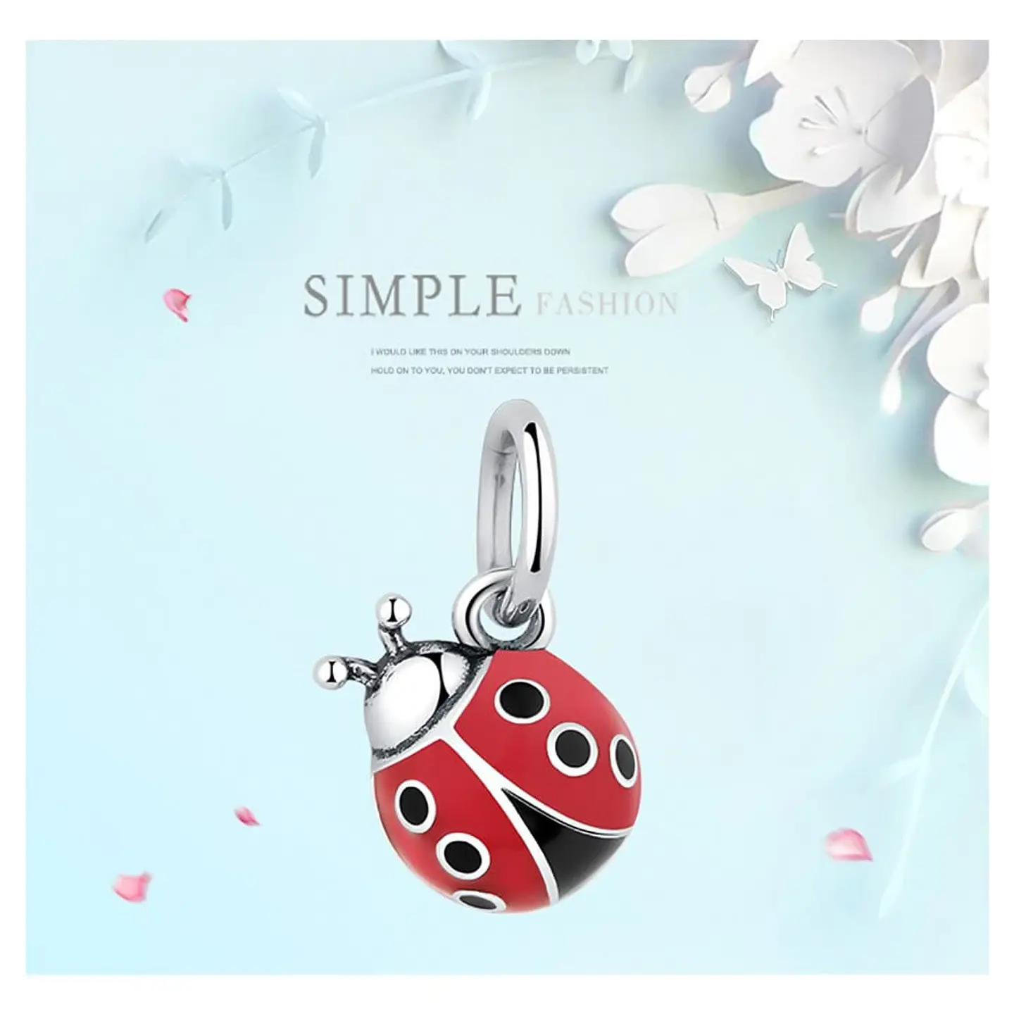 Charm Dije Plata 925 Mariquita Roja 3