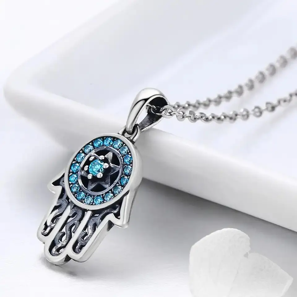 Collar Plata 925 Hamsa Mano de Fatima 3
