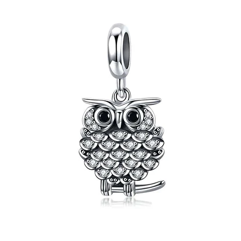 Charm Dije Plata 925 Buho Circones