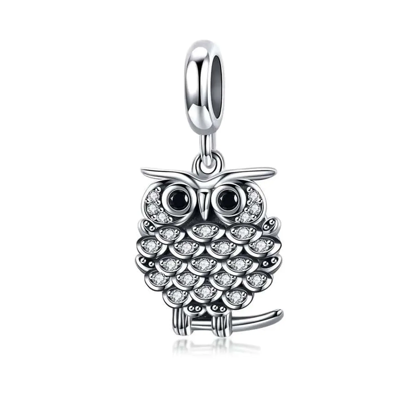 Charm Dije Plata 925 Buho Circones 1