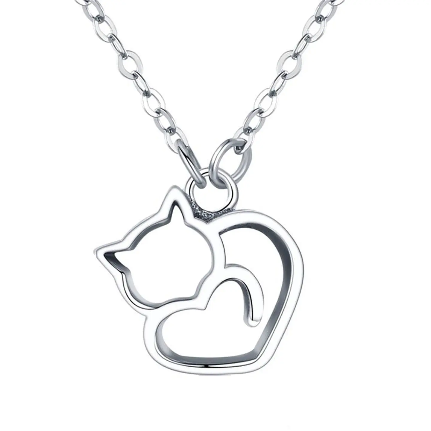 Collar Plata 925 Gatito Plateado 1