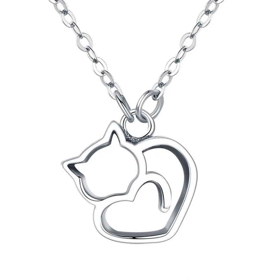 Collar Plata 925 Gatito Plateado 1