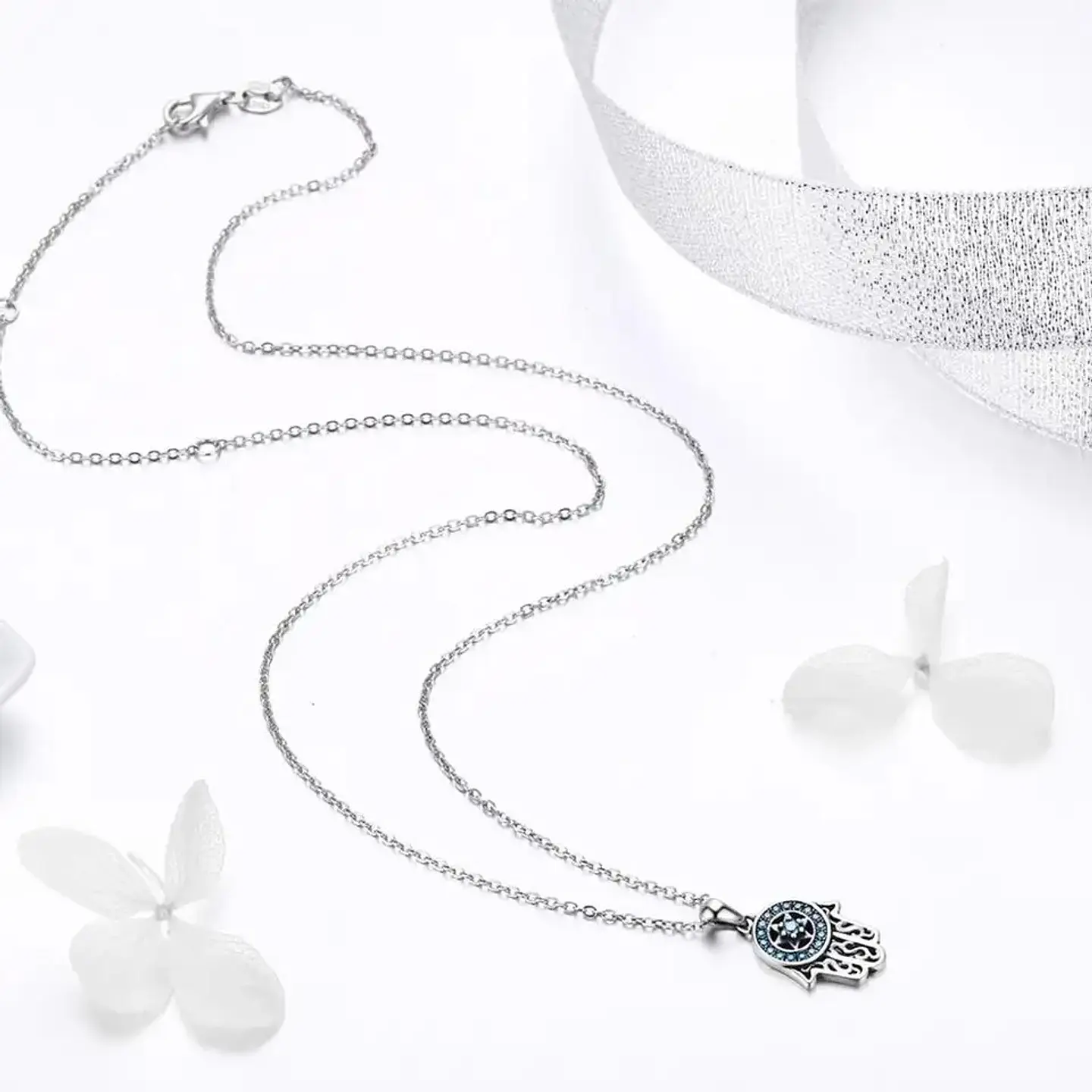 Collar Plata 925 Hamsa Mano de Fatima 5