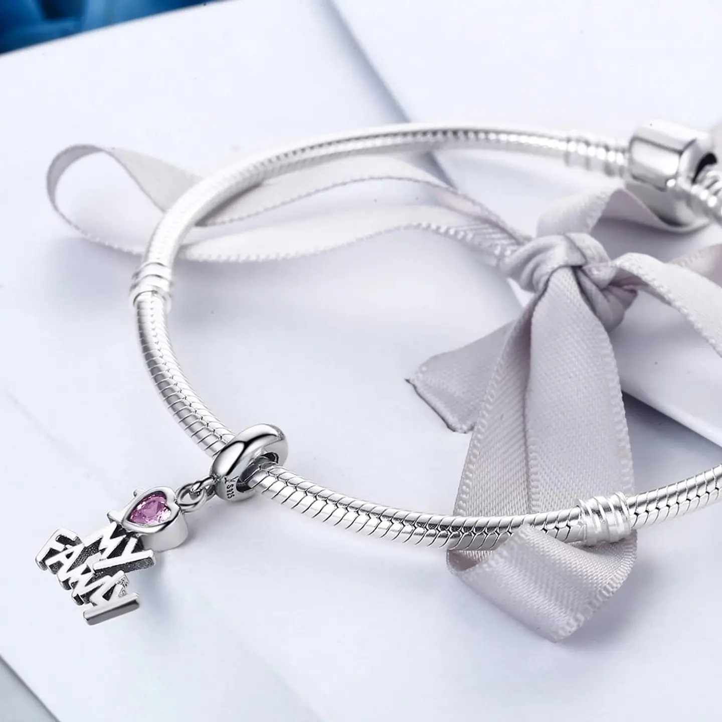 Charm Dije Plata 925 Amo a Mi Familia 3