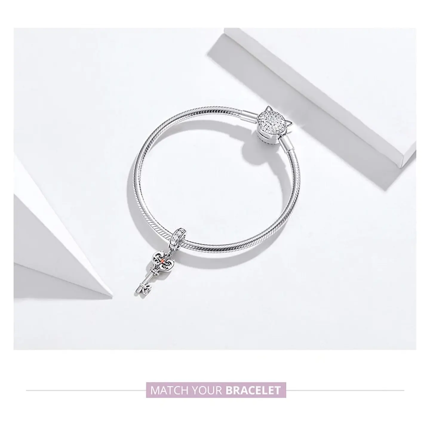 Charm Dije Plata 925 Llave Elegante 3