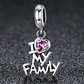 Charm Dije Plata 925 Amo a Mi Familia - Miniatura 5
