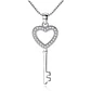 Collar Llave Corazon Circones Plateado - Miniatura 1