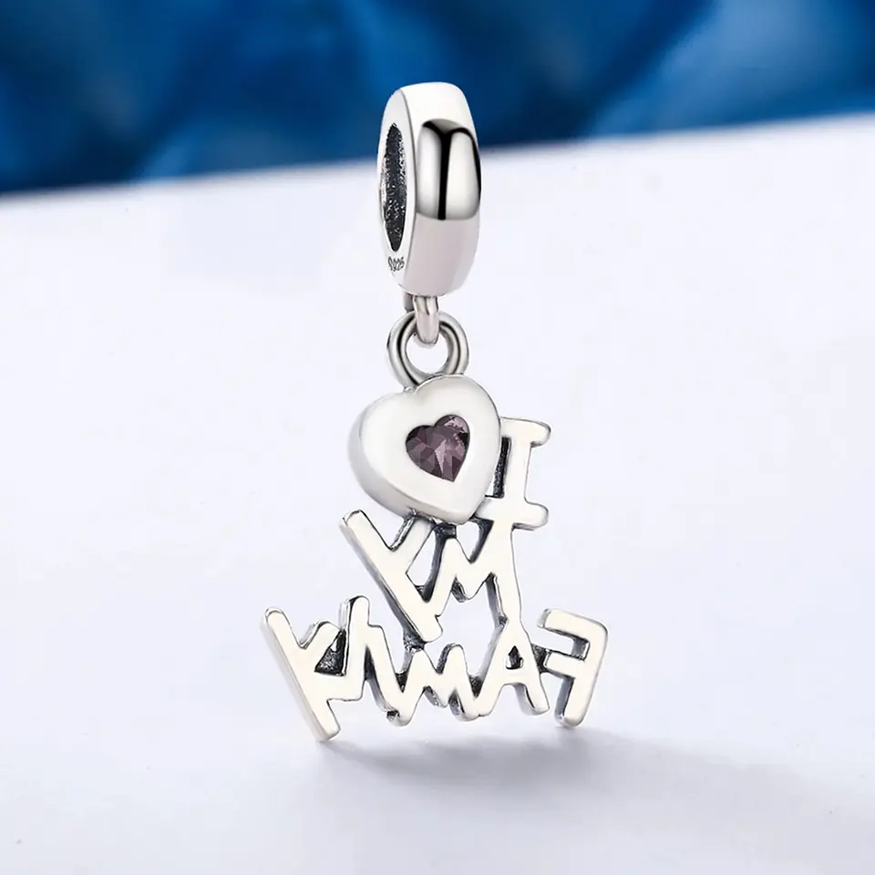 Charm Dije Plata 925 Amo a Mi Familia 7