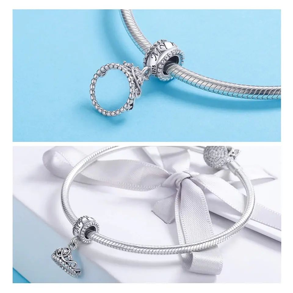Charm Dije Plata 925 Corona Princesa 3