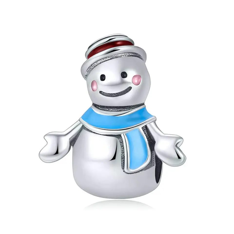 Charm Dije Plata 925 Muñeco de Nieve 1