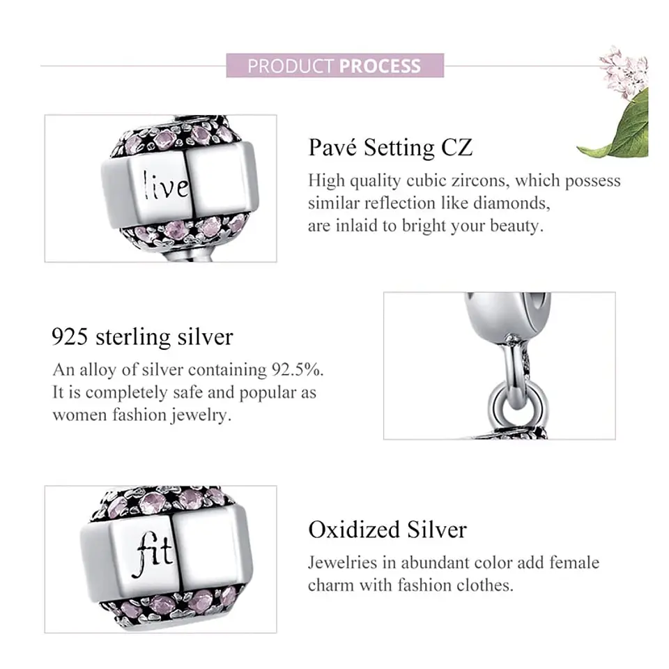 Charm Dije Plata 925 Pesa Liv Fit 6