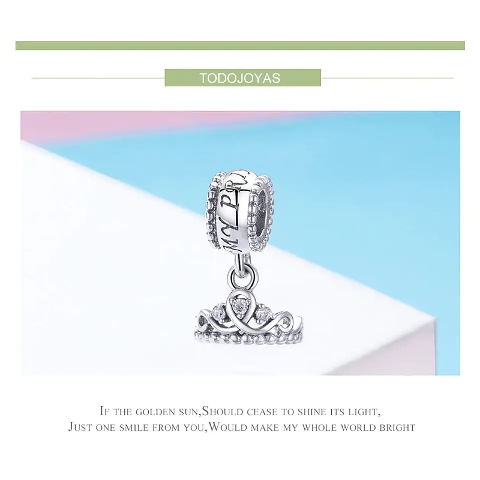 Charm Dije Plata 925 Corona Princesa 5