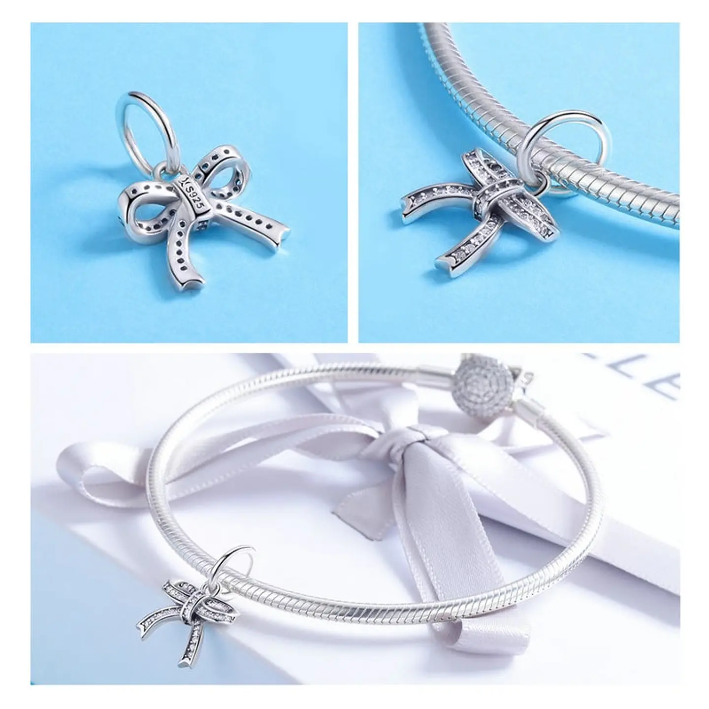 Charm Dije Plata 925 Cinta Regalo 3