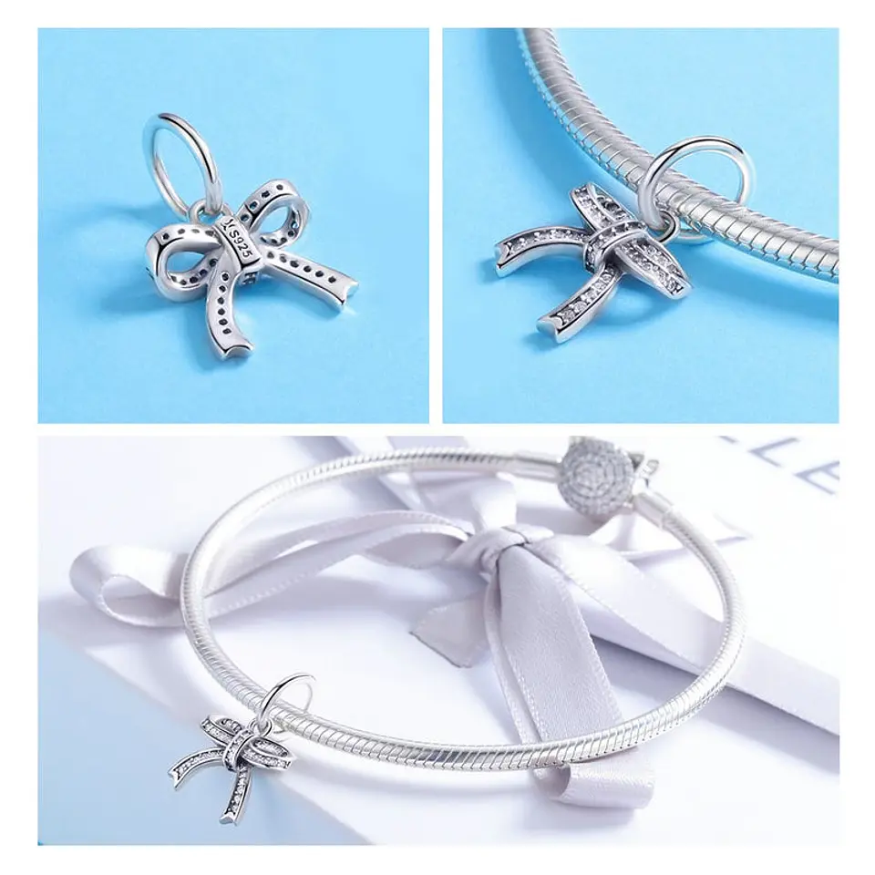 Charm Dije Plata 925 Cinta Regalo 3