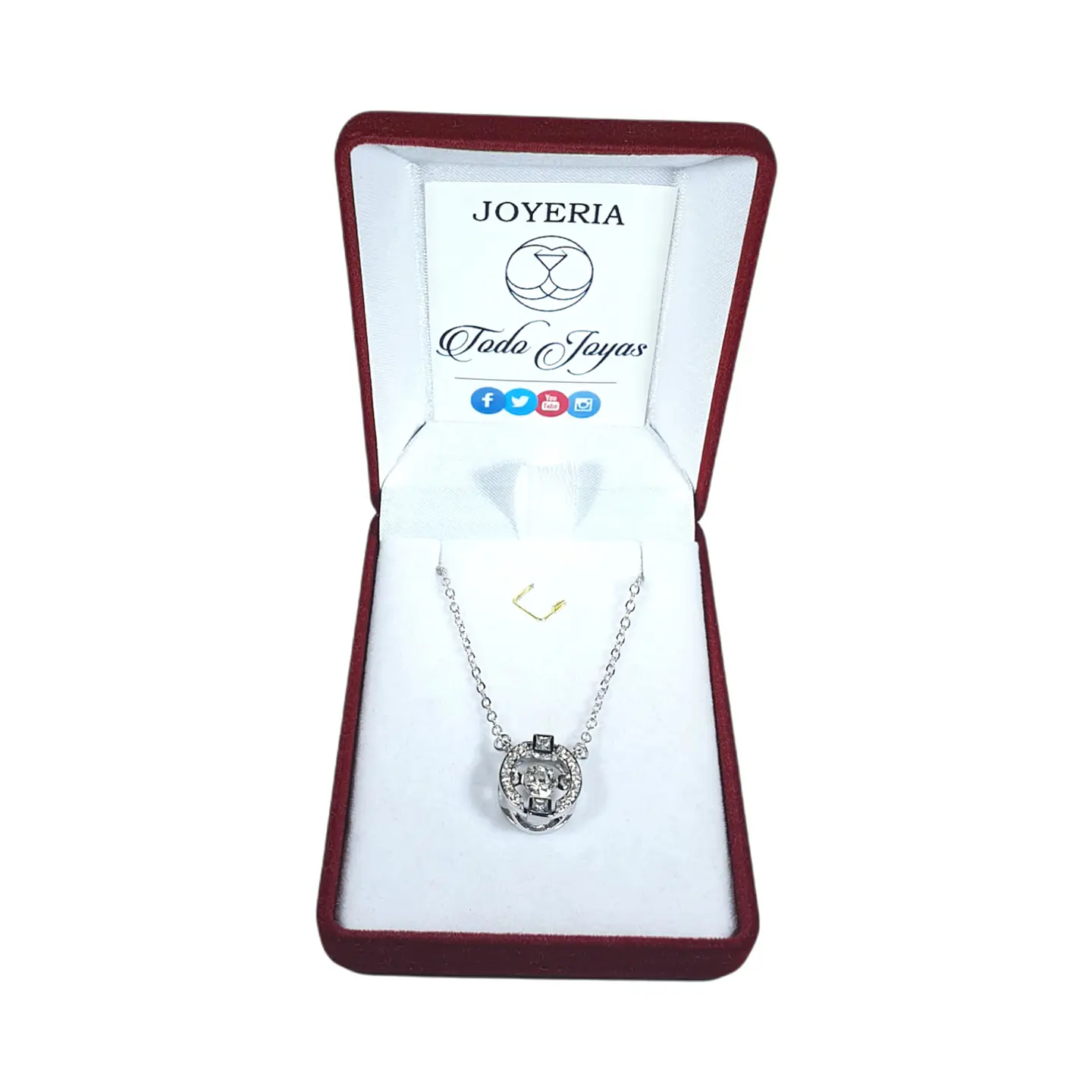 Collar Circulo con Circones Plateado 2