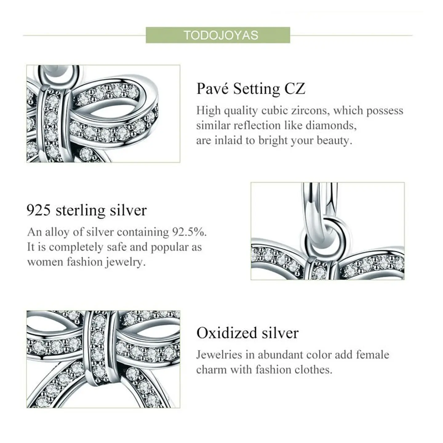 Charm Dije Plata 925 Cinta Regalo 5