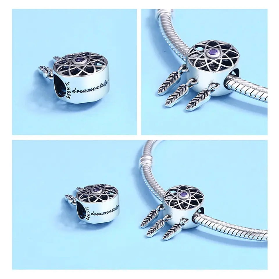 Charm Dije Plata 925 Atrapa Sueños Circular 3