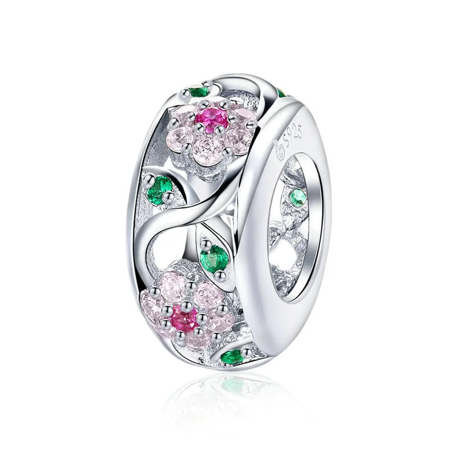 Charm Dije Plata 925 Separador Flores 1