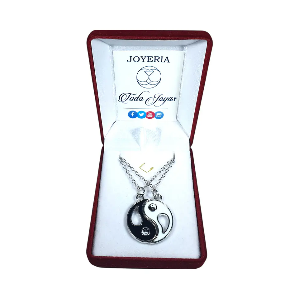 Collar Yin Yang Pareja Negro Blanco 2