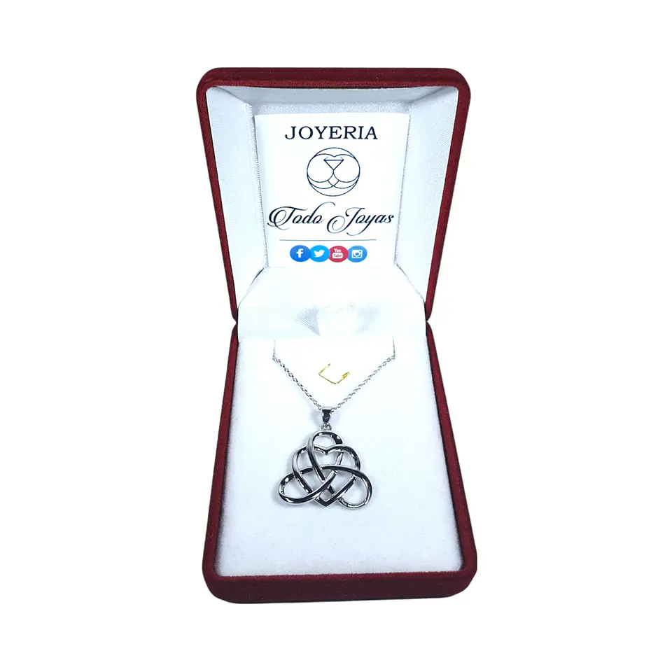 Collar Corazon Nudo Celta Plateado 2