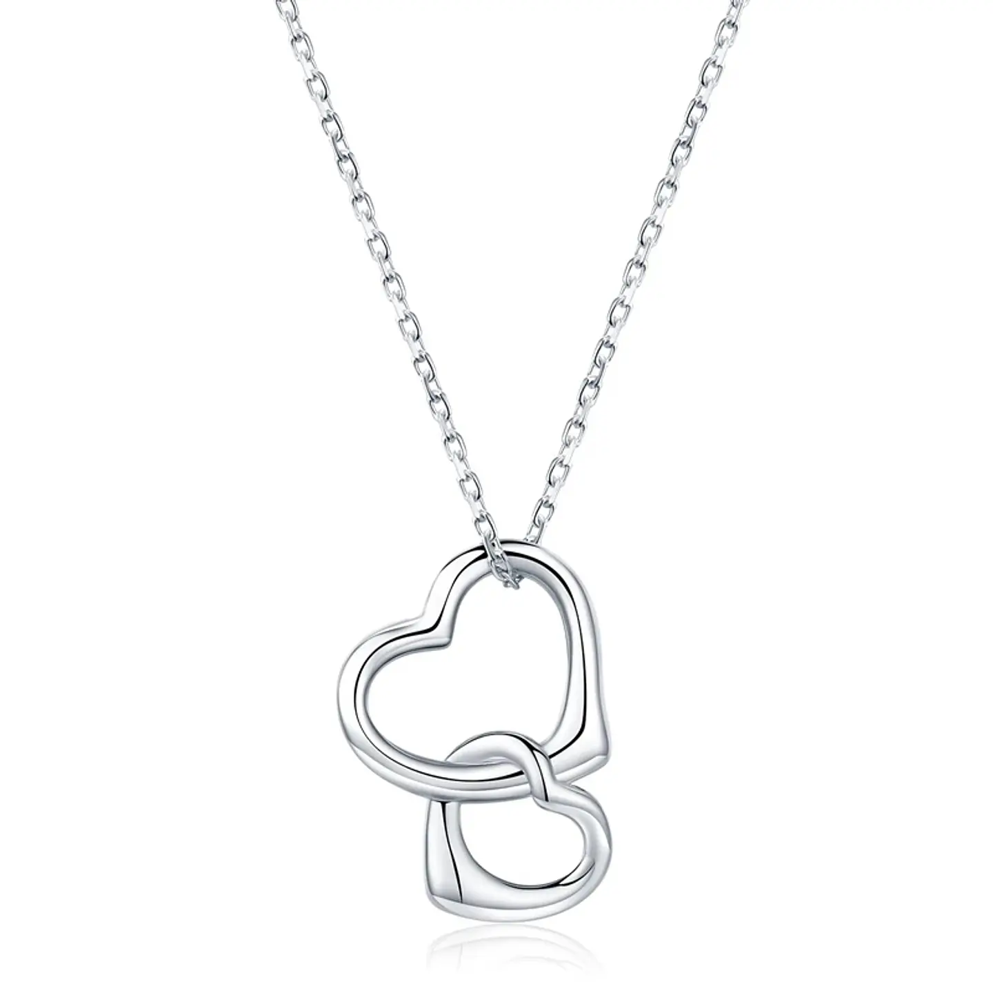 Collar Corazon Entrelazado Plateado 1