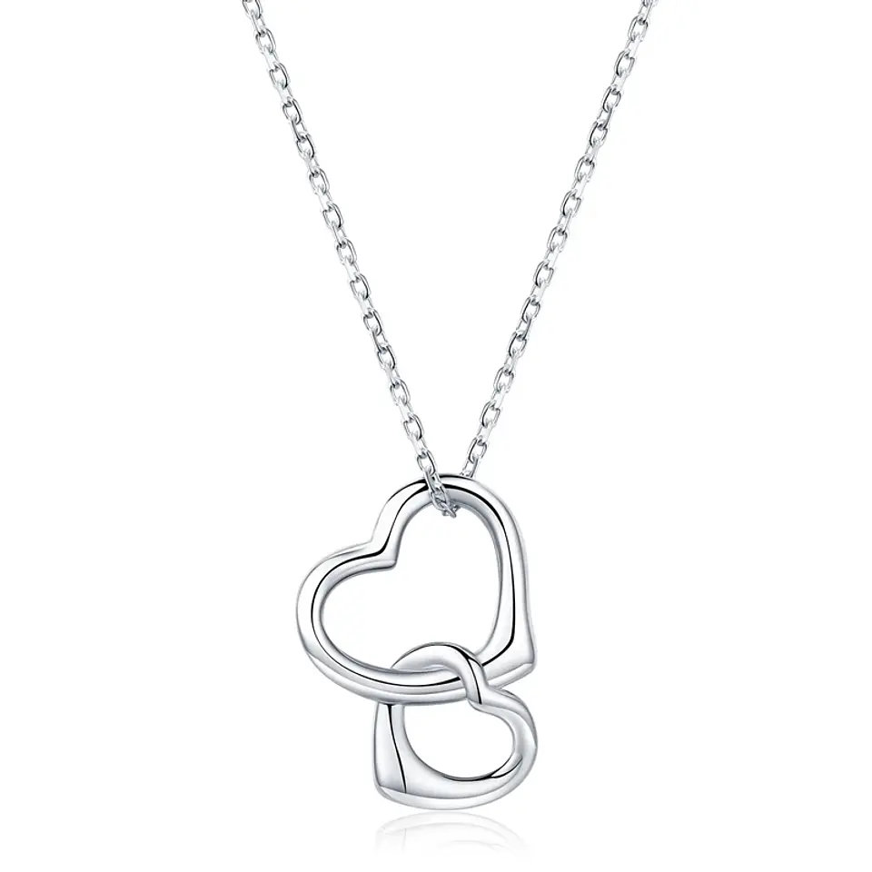 Collar Corazon Entrelazado Plateado 1