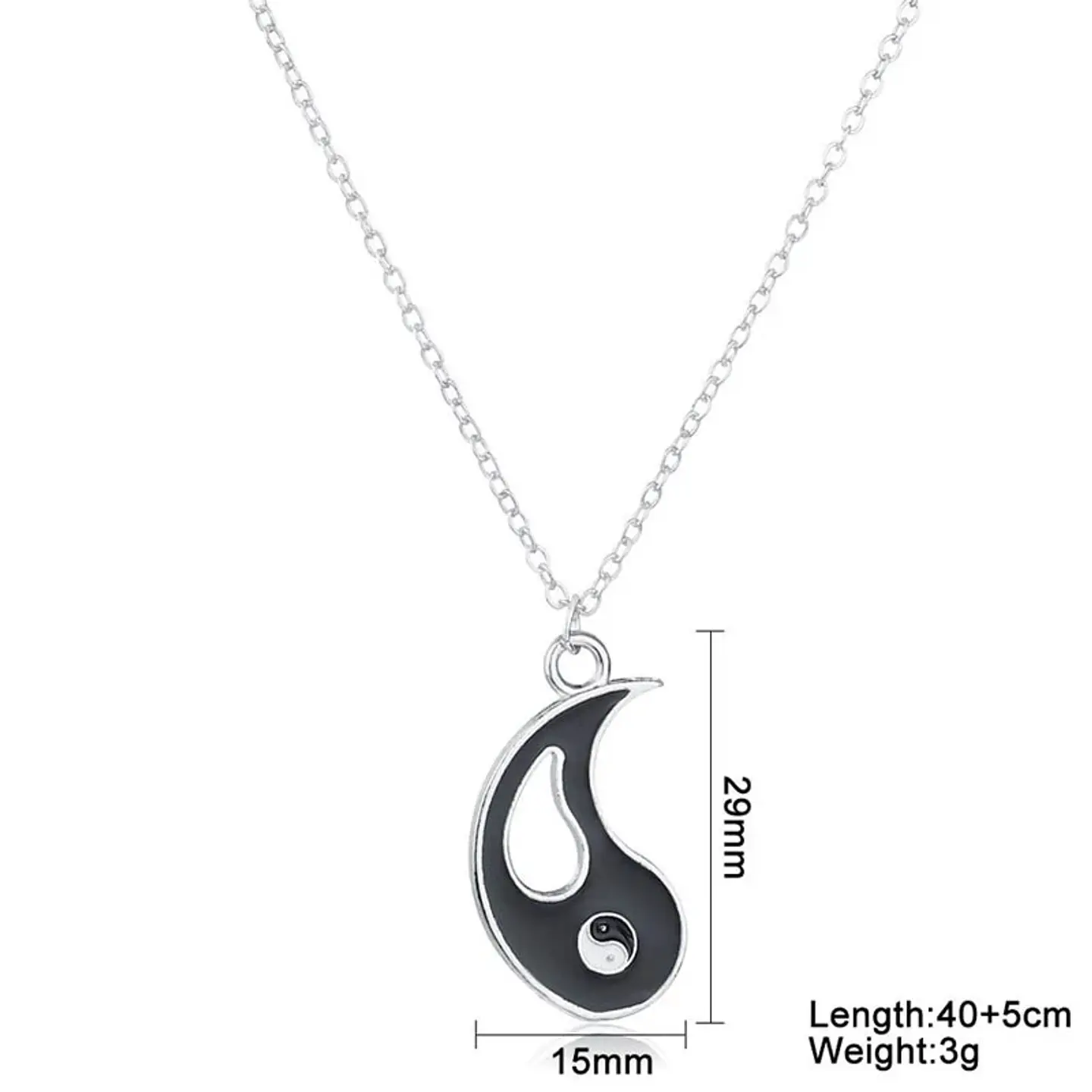 Collar Yin Yang Pareja Negro Blanco 5