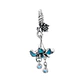 Charm Dije Plata 925 Flor Azul - Miniatura 1