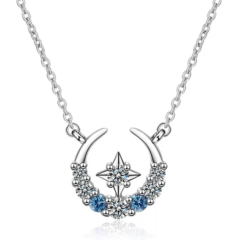 Collar Luna y Estrella Circones Plateado