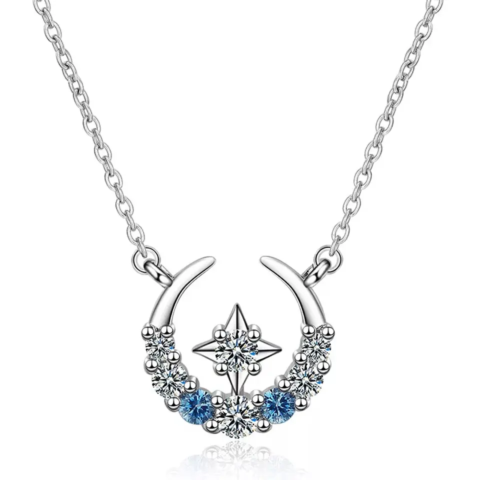 Collar Luna y Estrella Circones Plateado 1