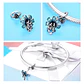 Charm Dije Plata 925 Flor Azul - Miniatura 3