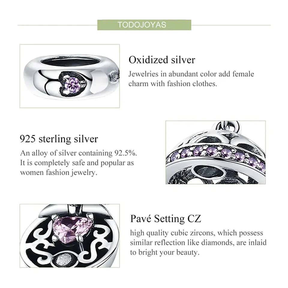 Charm Dije Plata 925 Caja Regalo 5