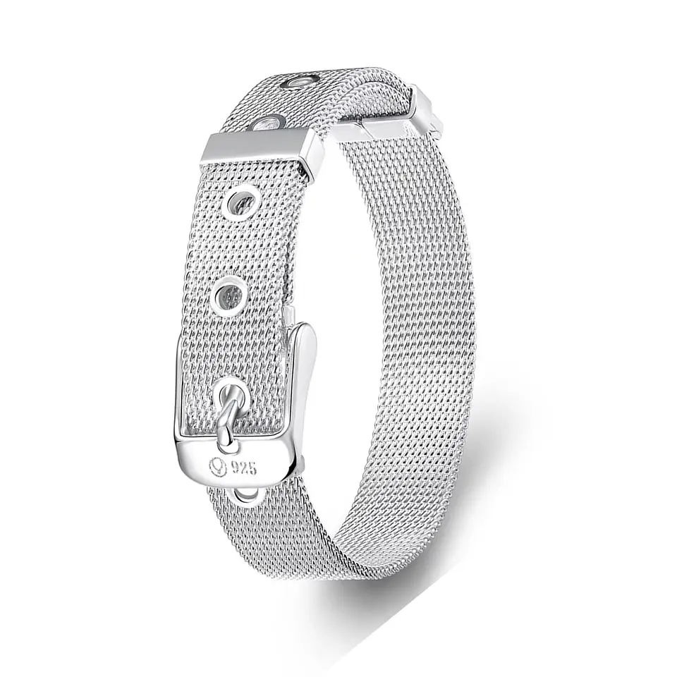 Pulsera Estilo Cinturon Plateada 1