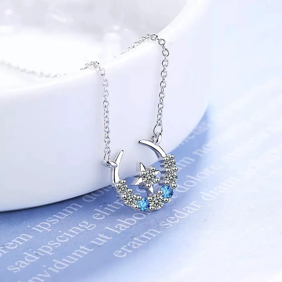 Collar Luna y Estrella Circones Plateado 3