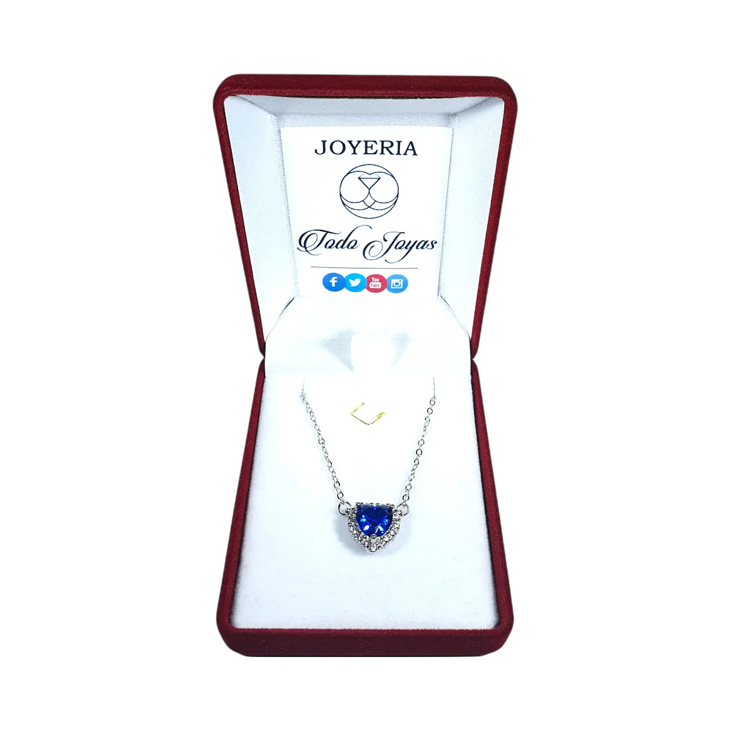 Collar Mini Corazon Azul Titanic Plateado 2