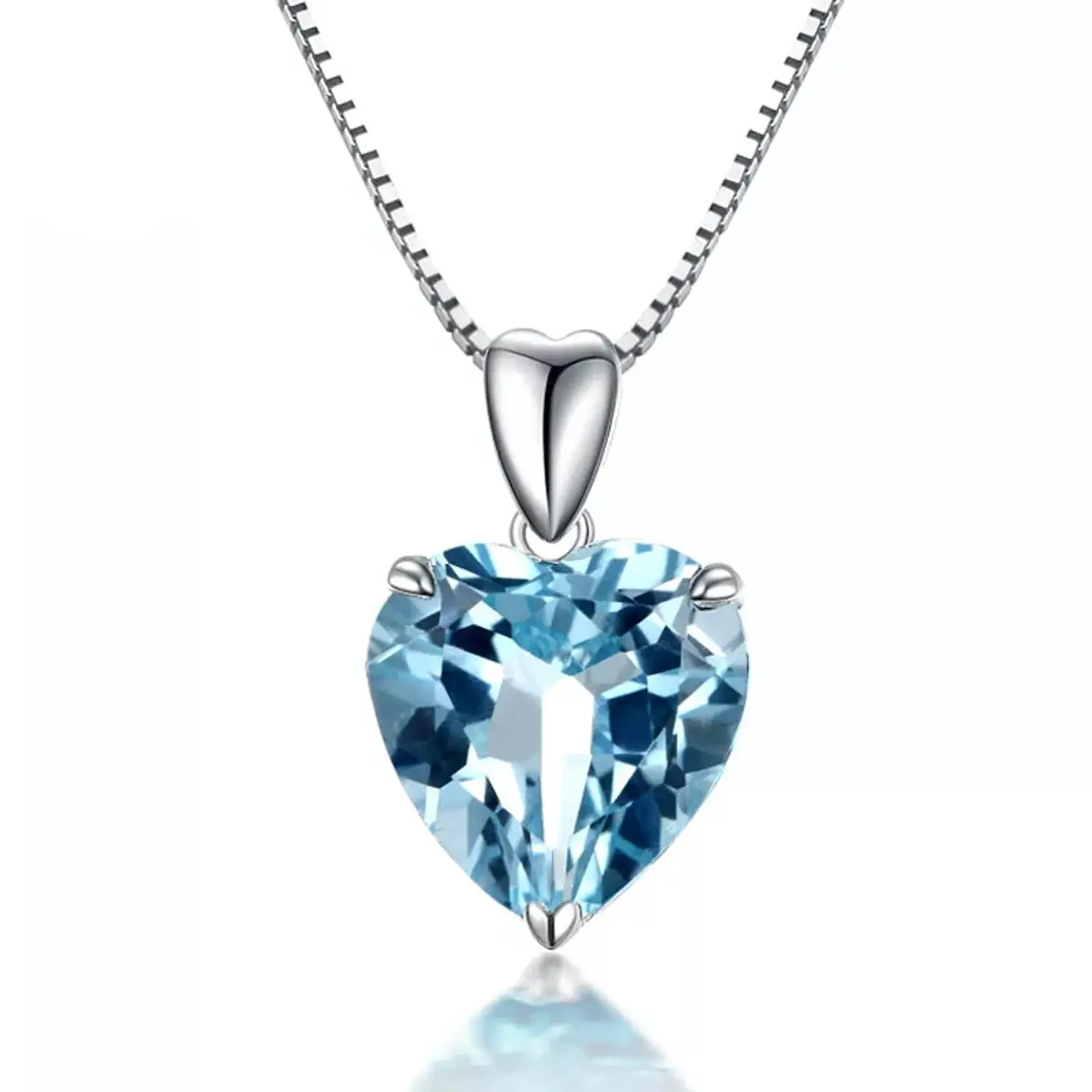 Collar Corazon Cristal Celeste 1