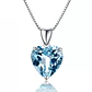 Collar Corazon Cristal Celeste - Miniatura 1