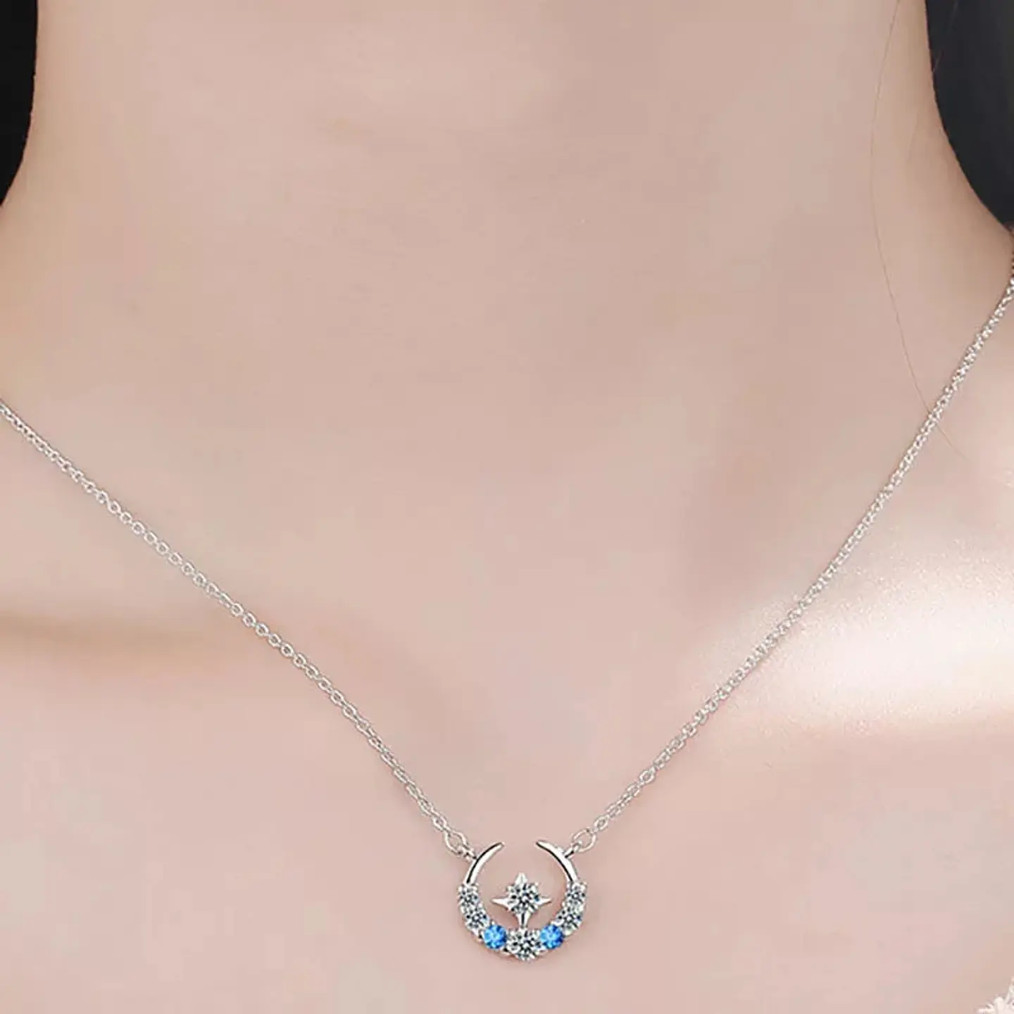 Collar Luna y Estrella Circones Plateado 4
