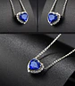 Collar Mini Corazon Azul Titanic Plateado - Miniatura 3