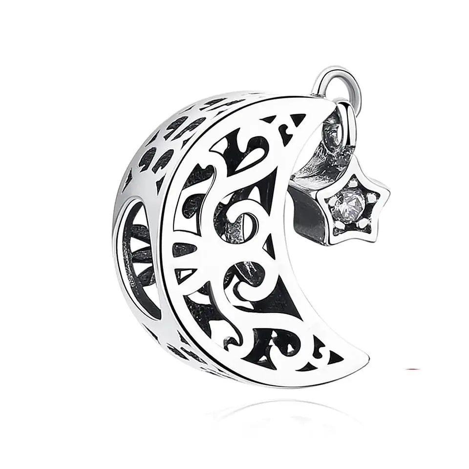 Charm Dije Plata 925 Luna Estrella 1