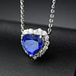 Collar Mini Corazon Azul Titanic Plateado - Miniatura 4