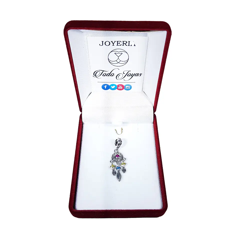 Charm Dije Plata 925 Atrapa Sueños Colores 2