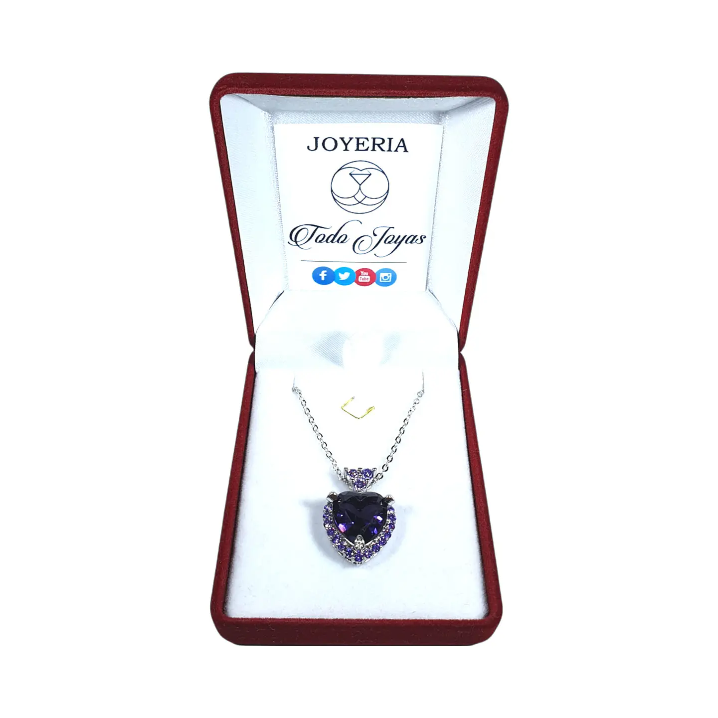Collar Corazon Cristal Morado 2