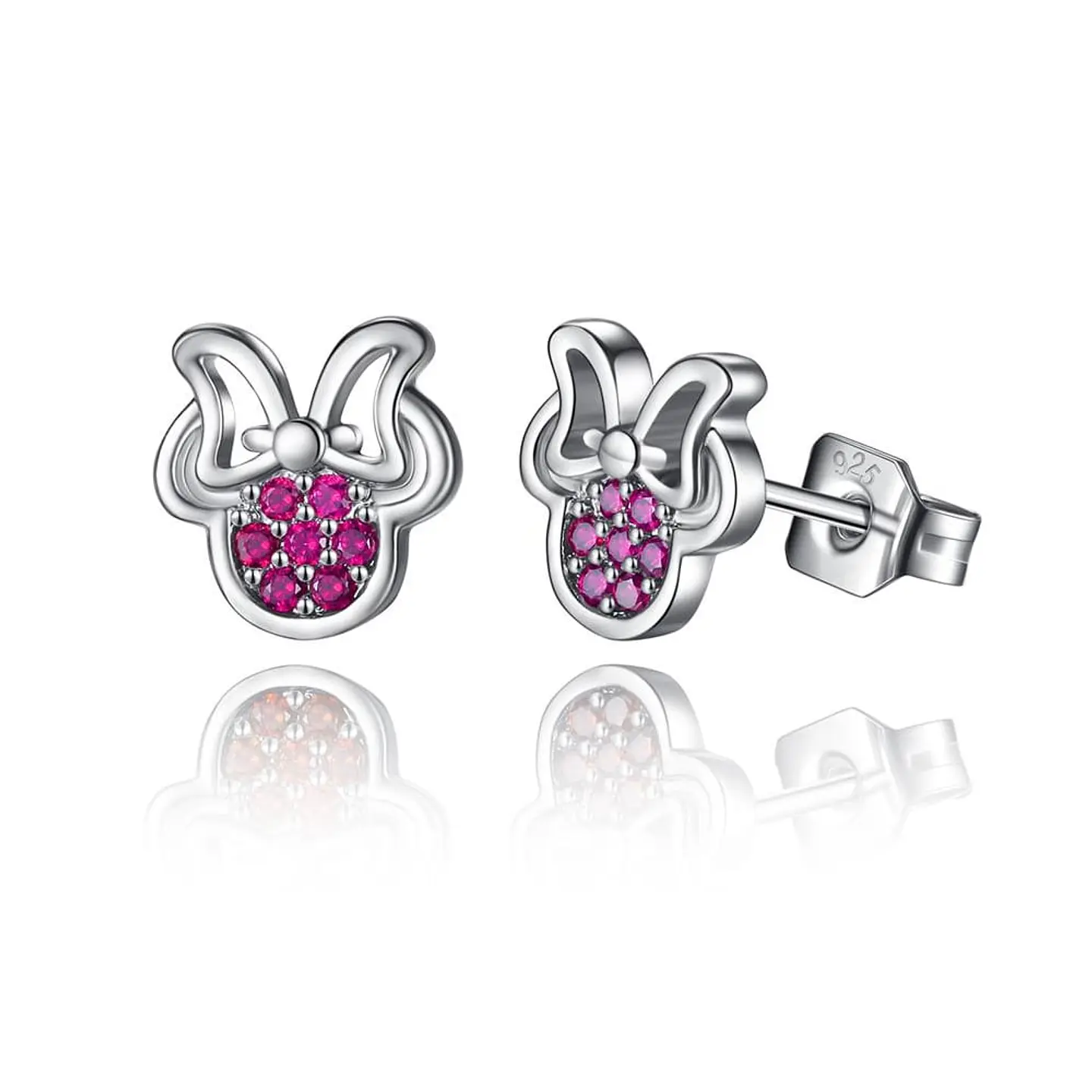 Aros Plata 925 Ratoncita Rosado 1