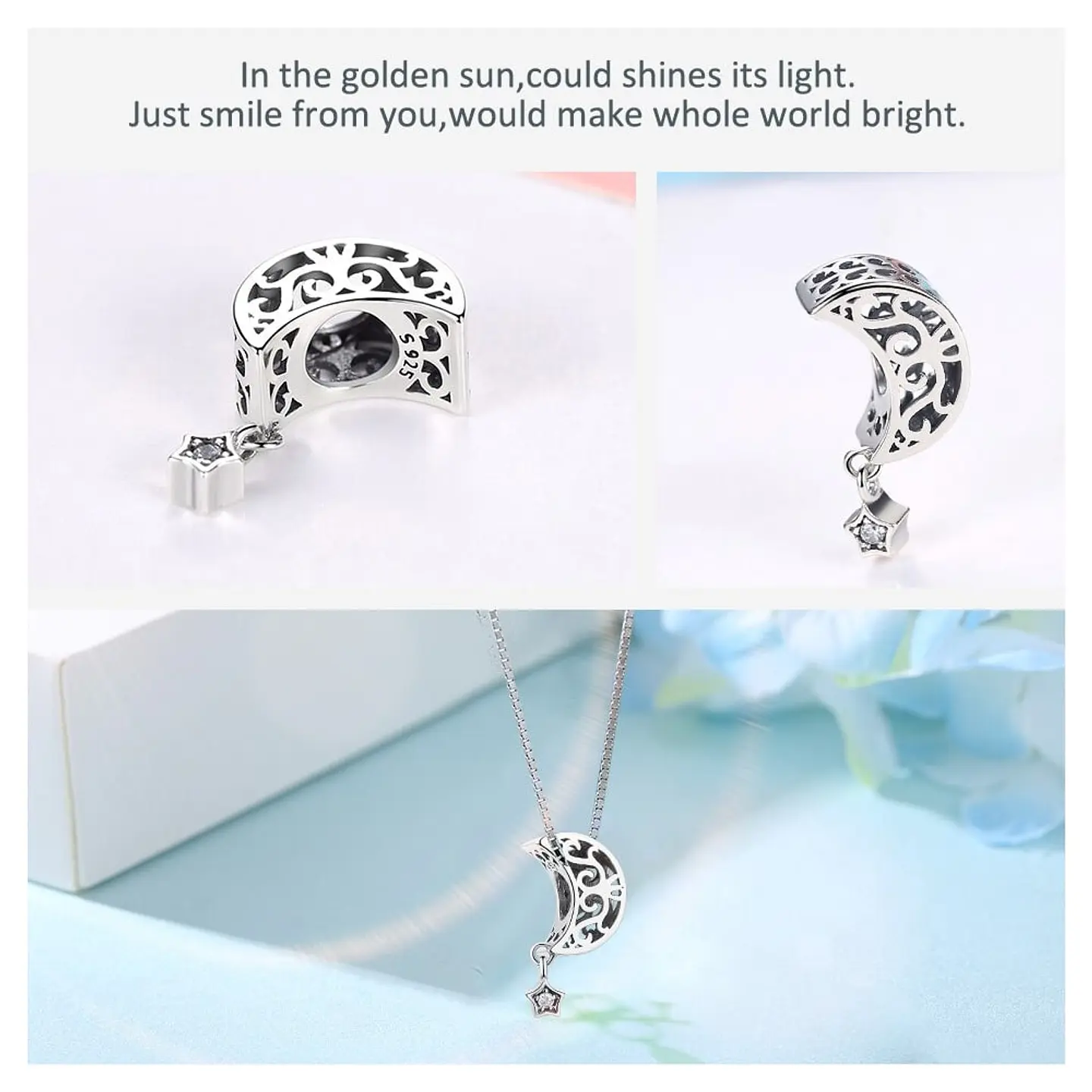 Charm Dije Plata 925 Luna Estrella 4