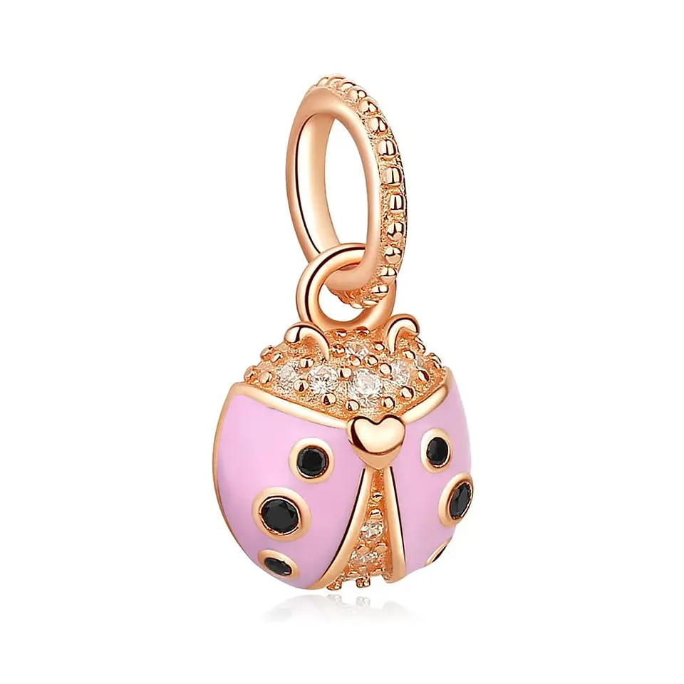 Charm Dije Plata 925 Mariquita Rose Gold 1