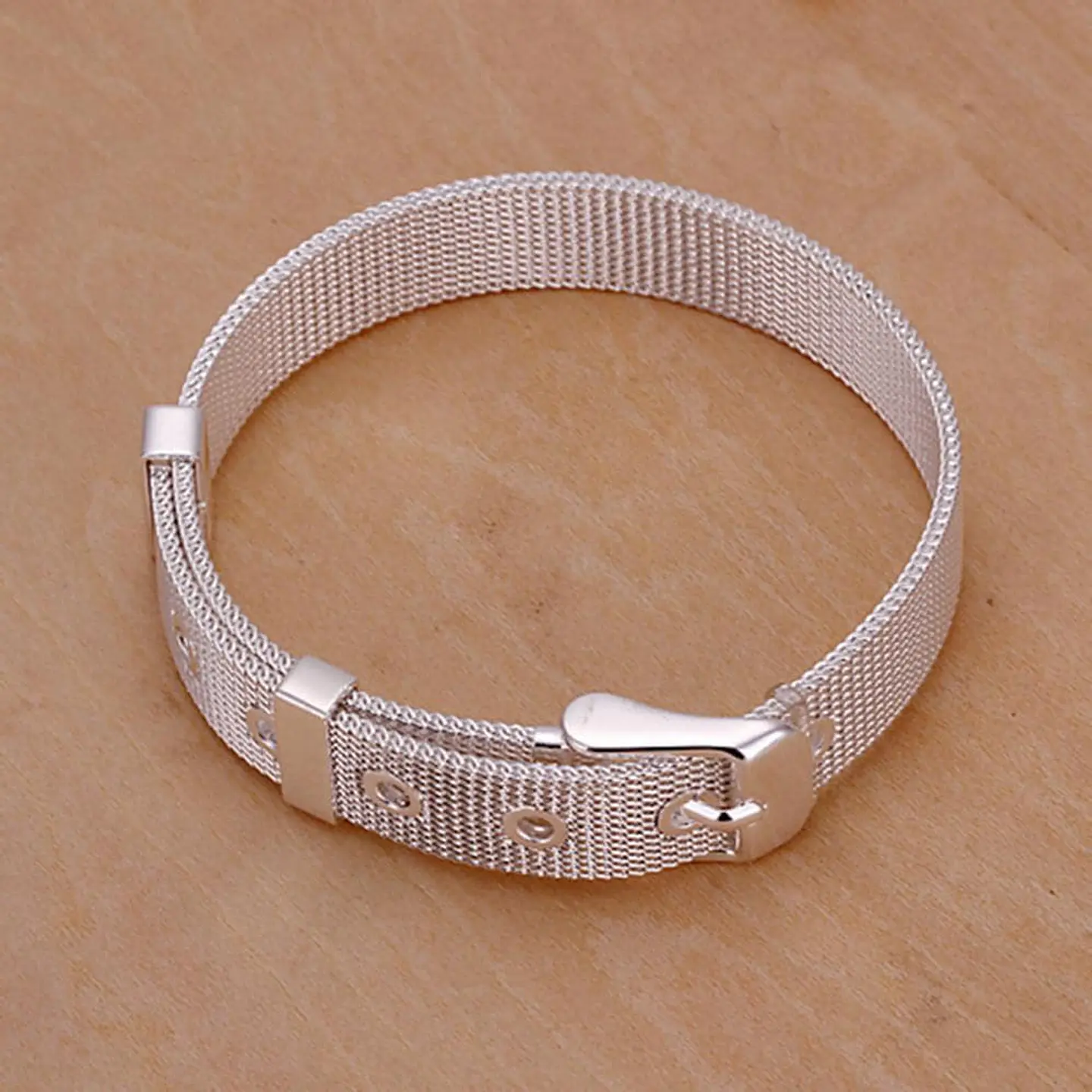 Pulsera Estilo Cinturon Plateada 7
