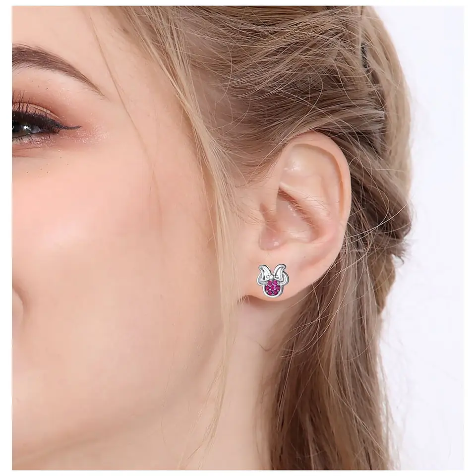 Aros Plata 925 Ratoncita Rosado 3