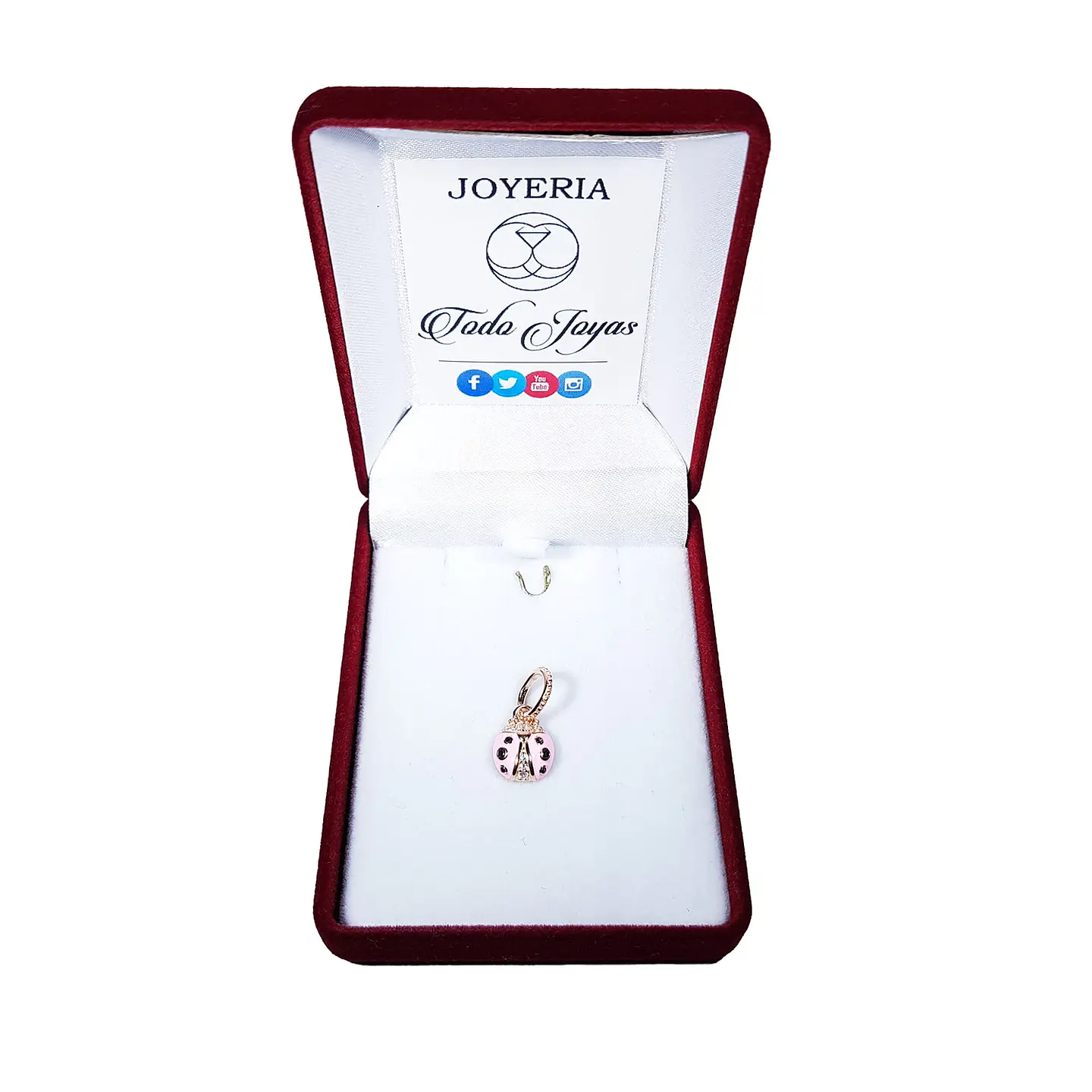 Charm Dije Plata 925 Mariquita Rose Gold 2